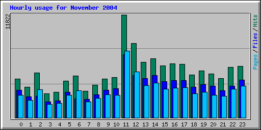 Hourly usage for November 2004