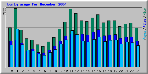 Hourly usage for December 2004