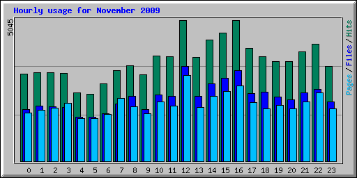 Hourly usage for November 2009