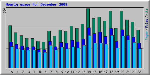 Hourly usage for December 2009