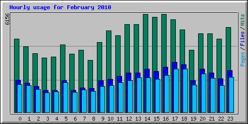 Hourly usage for February 2010